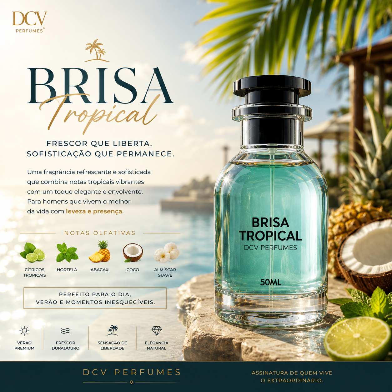 Perfume Brisa Tropical – Eau de Parfum Frutado Tropical 50ml