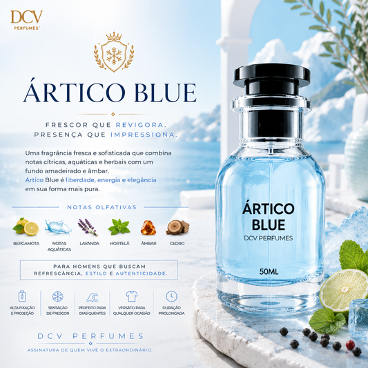 Perfume Ártico Blue Masculino - Eau de Parfum Aquático Aromático 50ml