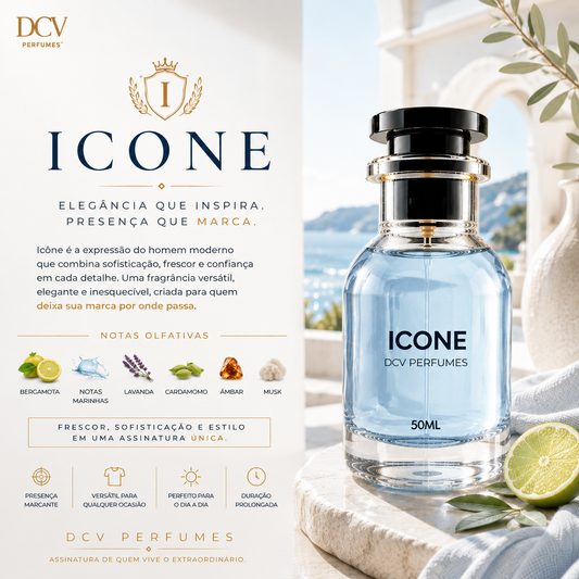 Perfume Ícone Masculino - Eau de Parfum Verde Amadeirado Aromático 50ml