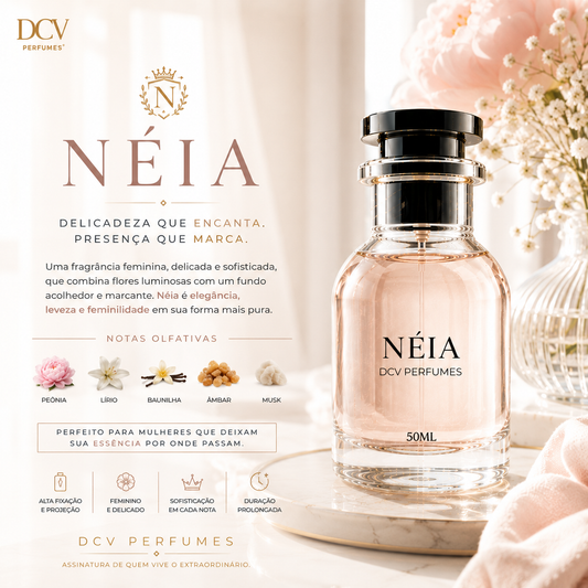 Perfume Neia Feminino - Eau de Parfum Floral Frutado Ambarado 50ml